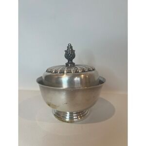 Gorham Silverplate Butter Dish Vintage Elegant Fluted Lid Finial Classic Decor